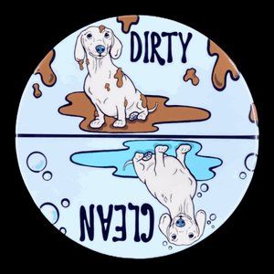 Cream Dachshund Dog Clean Dirty Dishwasher Magnet